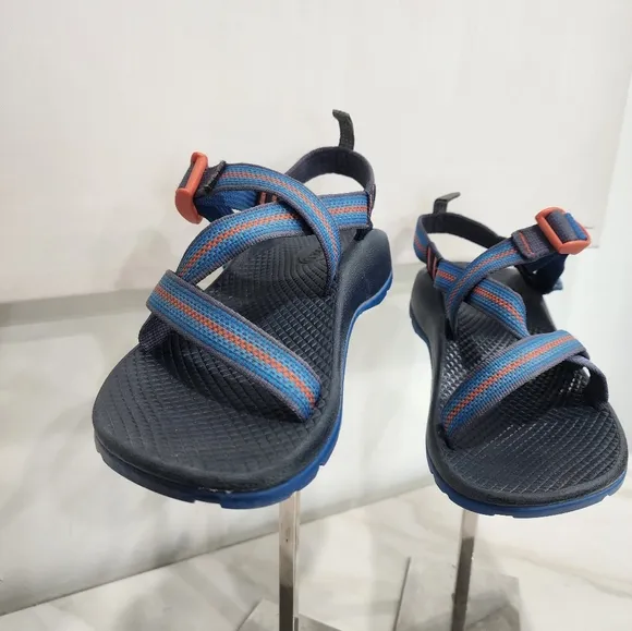 [ CHACO]  Z1 ecotread waterproof boys size 4 sandal, blue and orange