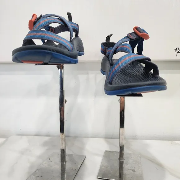 [ CHACO]  Z1 ecotread waterproof boys size 4 sandal, blue and orange