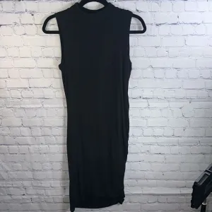 👗 Halogen Mock Neck Black Dress - Size Small - Jersey Knit with Side Ruching -