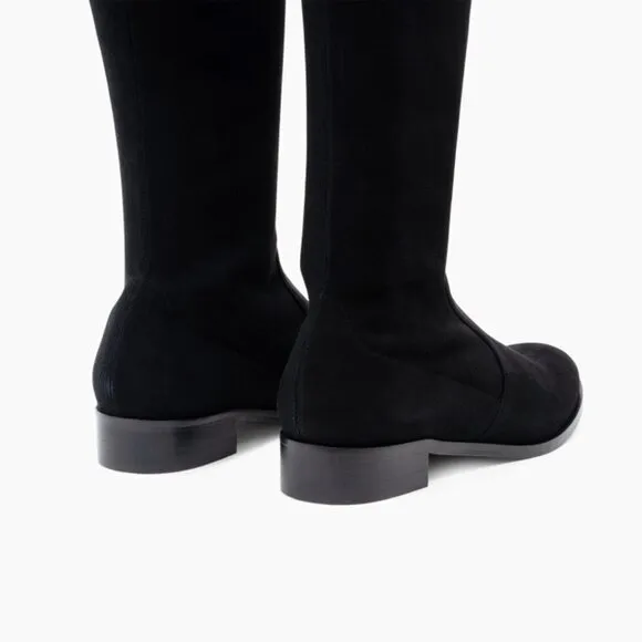 *  NEW Parallele Paris Gloria OTK Pull On Black Stretch Suede Boots EU 35