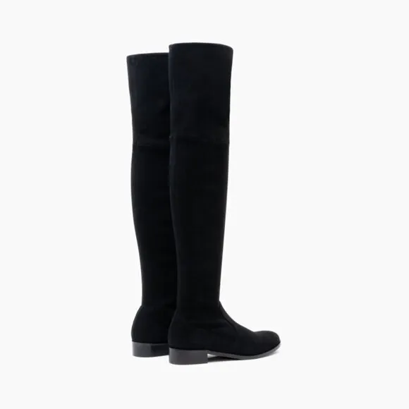*  NEW Parallele Paris Gloria OTK Pull On Black Stretch Suede Boots EU 35