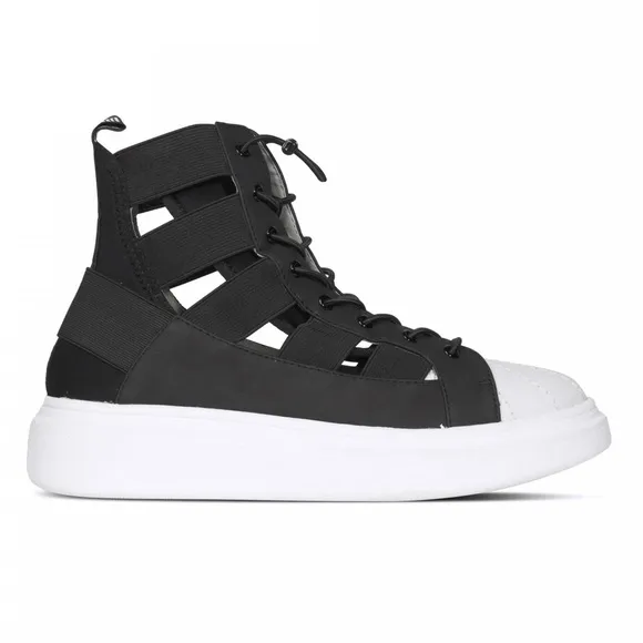 ★ NWOT Fessura Edge Open High-Top Sneakers - Black/White ★