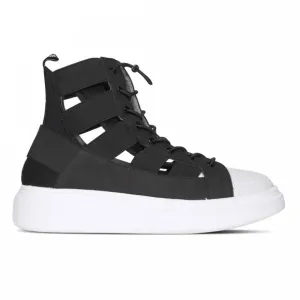 ★ NWOT Fessura Edge Open High-Top Sneakers - Black/White ★