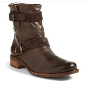 • Paul Green • Women’s Ally Belted Ankle Moto Boots Buckled Straps Leather