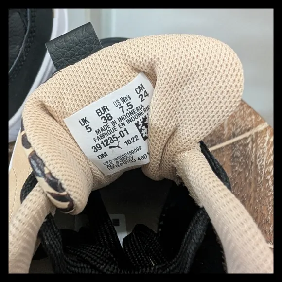 ☎️ Puma Karmen Rebelle Womens Plaid Patchwork Black White Fashion Sneakers