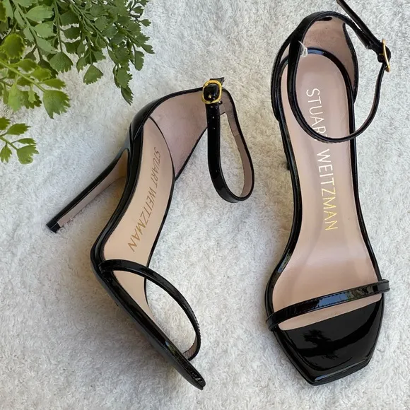 -Stuart Weitzman Nudistcurve Patent leather Ankle strap sandals women size 11🌸