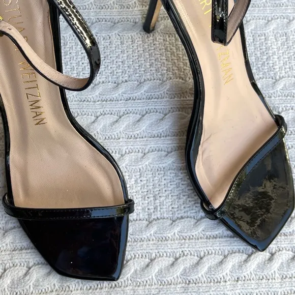 -Stuart Weitzman Nudistcurve Patent leather Ankle strap sandals women size 11🌸