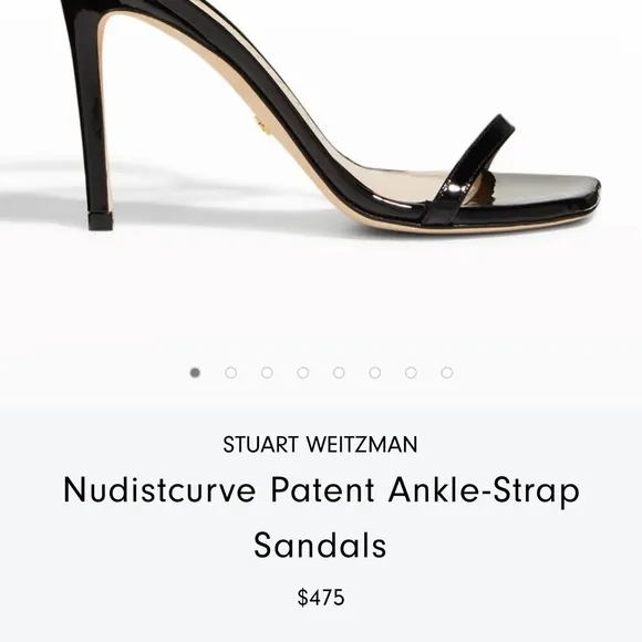 -Stuart Weitzman Nudistcurve Patent leather Ankle strap sandals women size 11🌸