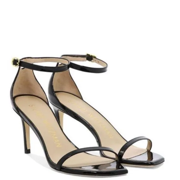 -Stuart Weitzman Nudistcurve Patent leather Ankle strap sandals women size 11🌸