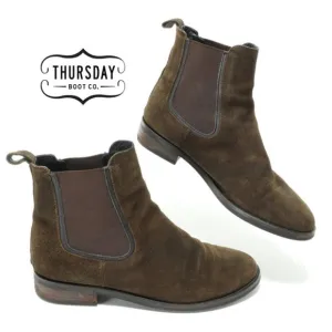 - Thursday Boot Company Chelsey Duchess Suede Leather Slip-on Boots Women's 7.5