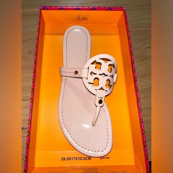 -Tory Burch Miller Patent Sandal Sea Shell Pink Sandals