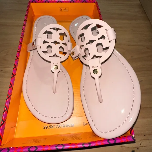 -Tory Burch Miller Patent Sandal Sea Shell Pink Sandals