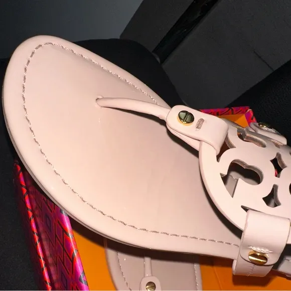 -Tory Burch Miller Patent Sandal Sea Shell Pink Sandals