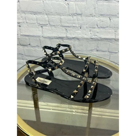 ⚡️ Valentino Rockstud Jelly Sandals Black Size 38