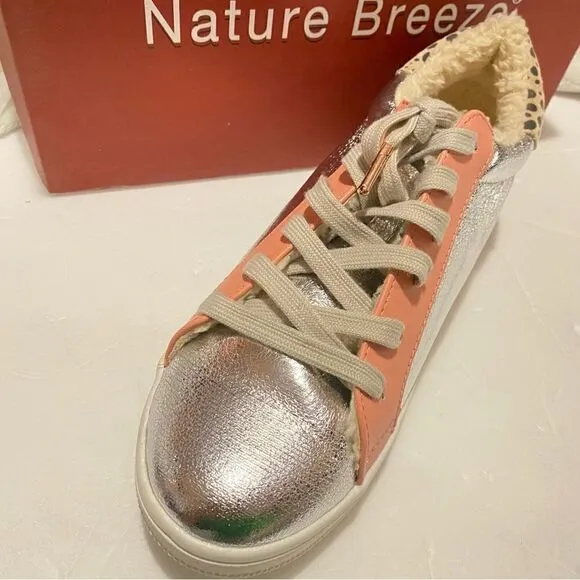🛍️ Women’s  Natural Breeze Dale  Silver Metallic fashion Sneaker Size: 8 1/2💥