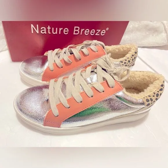 🛍️ Women’s  Natural Breeze Dale  Silver Metallic fashion Sneaker Size: 8 1/2💥