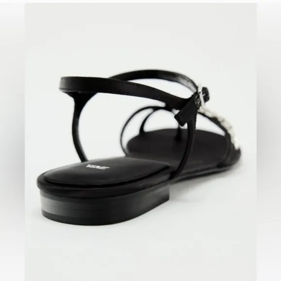 🆕️ Zara Embellished Crystal Flat Sandals