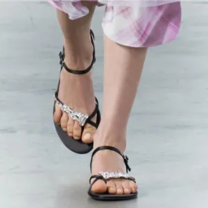 🆕️ Zara Embellished Crystal Flat Sandals