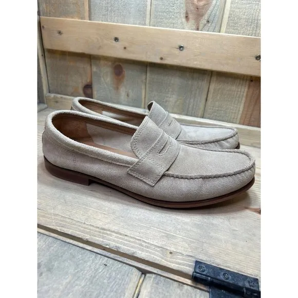 10M Cole Haan Mens Beige Slip On Casual Penny Loafers Shoes