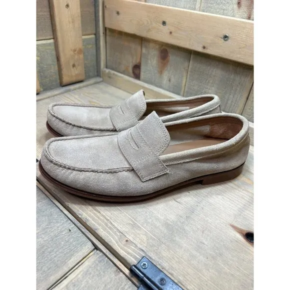 10M Cole Haan Mens Beige Slip On Casual Penny Loafers Shoes