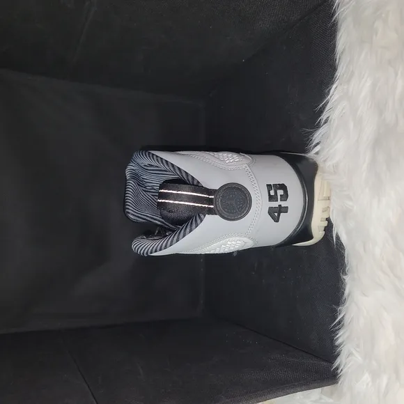 #134 Jordan 9 retro White and Black High-Top Sneakers