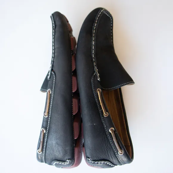 1901 Nubuck Leather Bermuda Driving Loafers Navy Blue