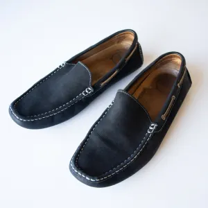 1901 Nubuck Leather Bermuda Driving Loafers Navy Blue