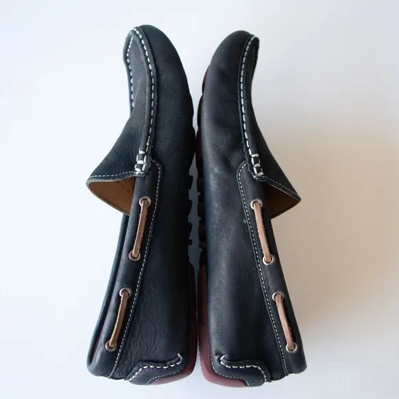 1901 Nubuck Leather Bermuda Driving Loafers Navy Blue