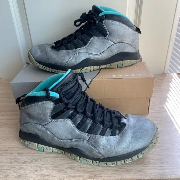 2014 Nike Jordan 10 Retro Lady Liberty “Dust Metallic Grey”Men Shoes - Size 10.5