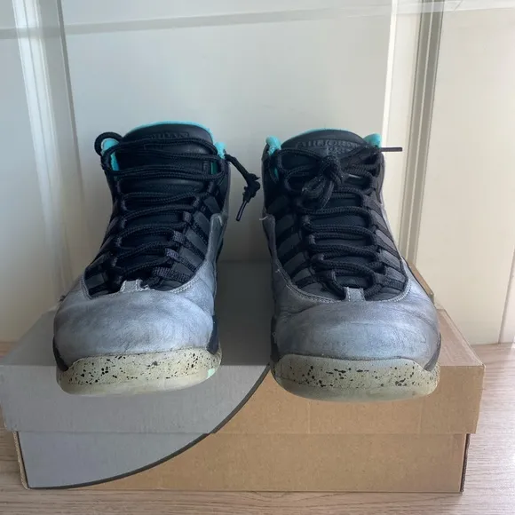2014 Nike Jordan 10 Retro Lady Liberty “Dust Metallic Grey”Men Shoes - Size 10.5