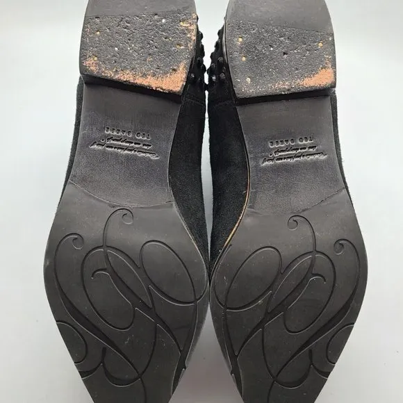 $240 Ted Baker Arwenth Black Suede Embellished Chelsea Ankle Boots, US Sz 6,5