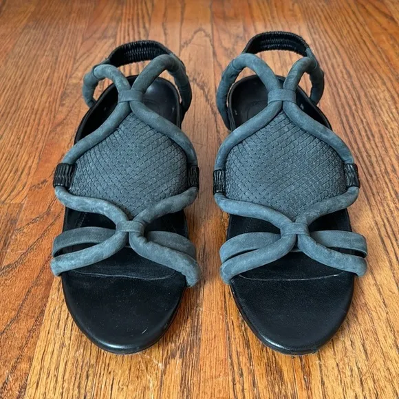 3.1 Phillip Lim Black Gray Marquise Flat Sandals