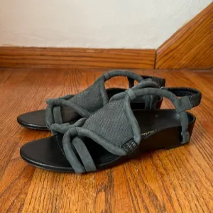 3.1 Phillip Lim Black Gray Marquise Flat Sandals