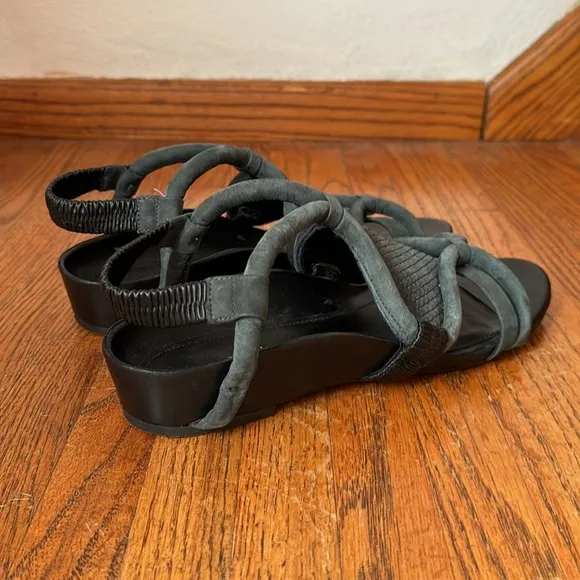 3.1 Phillip Lim Black Gray Marquise Flat Sandals