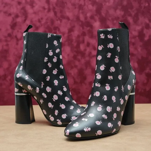 3.1 Phillip Lim Women Floral Print Leather Summer Boho Chelsea Boots 8US EUR38.5