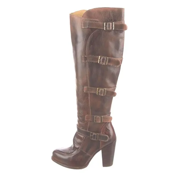 $345 NWT BED STU Cobbler Series Statute Motorcycle Boots Teak Rustic Leather 7.5