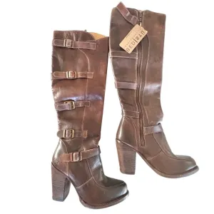 $345 NWT BED STU Cobbler Series Statute Motorcycle Boots Teak Rustic Leather 7.5