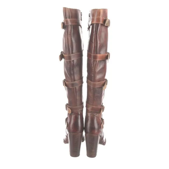 $345 NWT BED STU Cobbler Series Statute Motorcycle Boots Teak Rustic Leather 7.5
