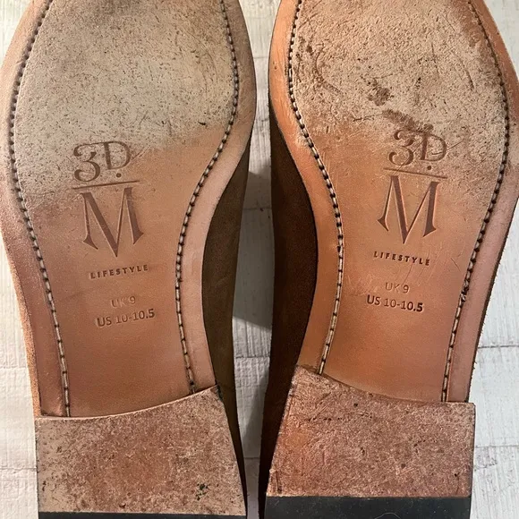 3DM LIFESTYLE Brown Suede Belgian Loafers