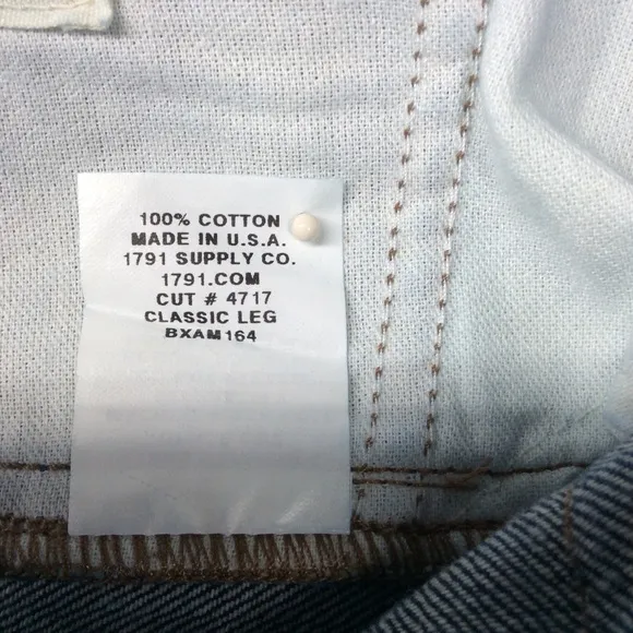 40X34 1791 Supply Co. 100% in USA red line selvedge denim, denim