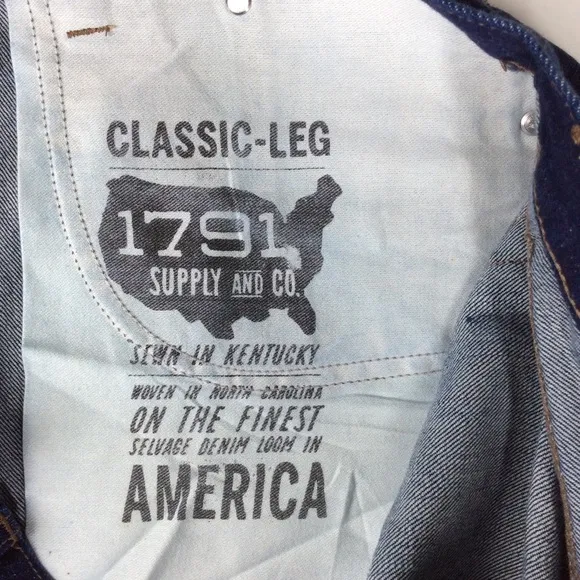 40X34 1791 Supply Co. 100% in USA red line selvedge denim, denim