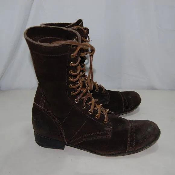 43/US10 🔥 NADIEN MEN Rugged SUEDE LEATHER COMBAT BIKER RIDING BOOTS