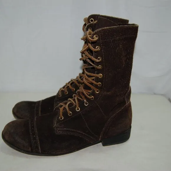 43/US10 🔥 NADIEN MEN Rugged SUEDE LEATHER COMBAT BIKER RIDING BOOTS
