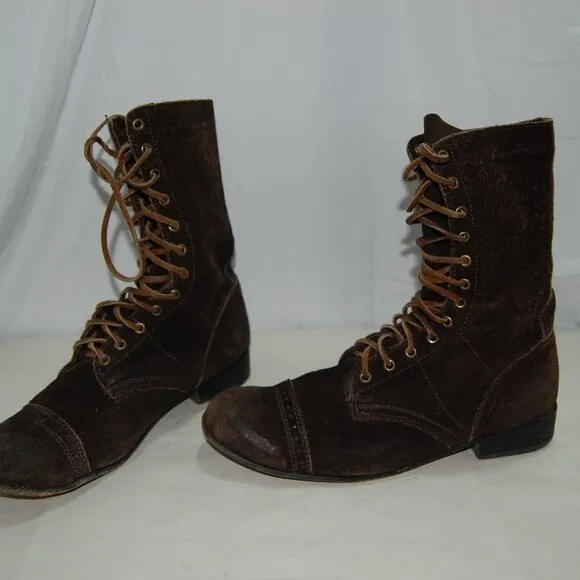 43/US10 🔥 NADIEN MEN Rugged SUEDE LEATHER COMBAT BIKER RIDING BOOTS