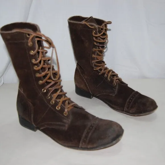 43/US10 🔥 NADIEN MEN Rugged SUEDE LEATHER COMBAT BIKER RIDING BOOTS