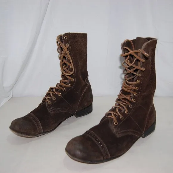43/US10 🔥 NADIEN MEN Rugged SUEDE LEATHER COMBAT BIKER RIDING BOOTS