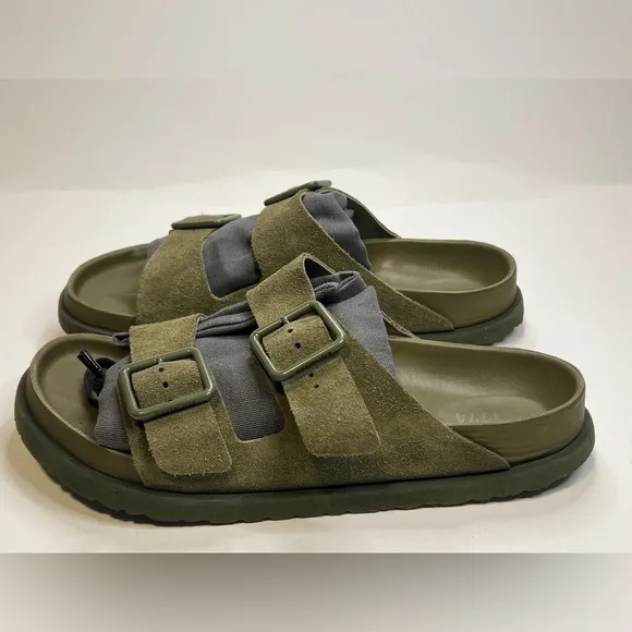 $470 Birkenstock 1774 green suede Arizona sandals