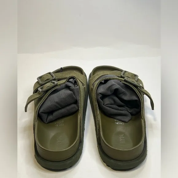 $470 Birkenstock 1774 green suede Arizona sandals