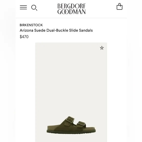 $470 Birkenstock 1774 green suede Arizona sandals