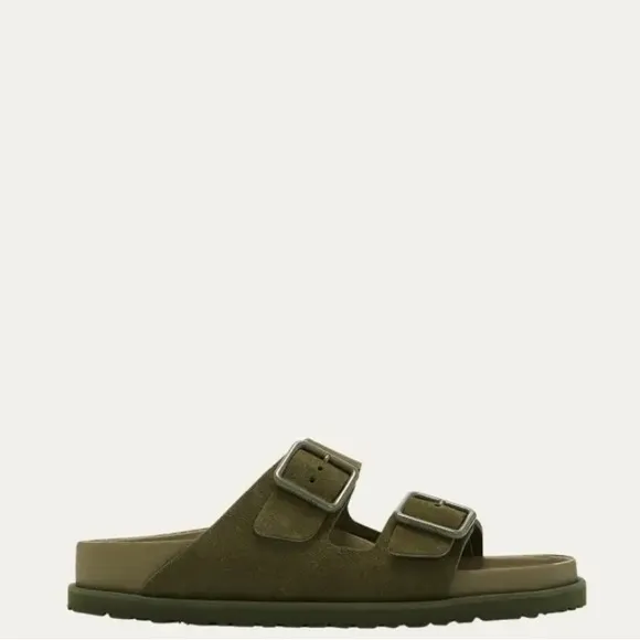 $470 Birkenstock 1774 green suede Arizona sandals